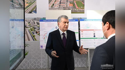 Изрображение 'Главе государства рассказали о проделанной в Нурафшане работе согласно генплану'