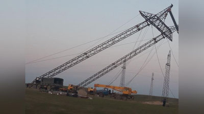 'Surxondaryoda 4 aprel kungi kuchli yog`ingarchilik va shamol oqibatida qulagan ikkita katta elektr uzatish tayanchi qayta tiklandi'ning rasmi