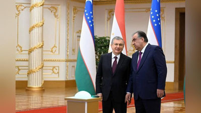 Изрображение 'Главы Узбекистана и Таджикистана запустили социальные объекты (фото)'