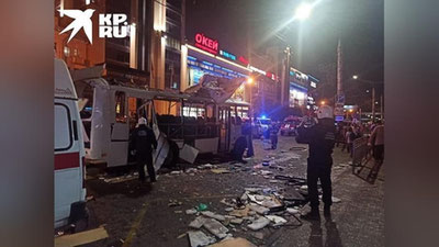 Изрображение 'В Воронеже взорвался автобус с пассажирами: жуткий момент попал на видео'