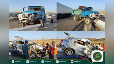 Изрображение 'В результате ДТП в Джизакской области погиб 1 человек, еще 1 пострадал'