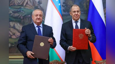 Изрображение 'В Москве прошли переговоры глав МИД России и Узбекистана'