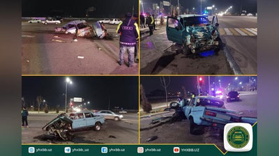 Изрображение 'В Ташкенте столкнулись "ВАЗ" и "Матиз": оба водителя госпитализированы (видео)'