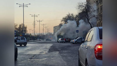 Изрображение 'В Ташкенте произошло очередное возгорание автобуса'