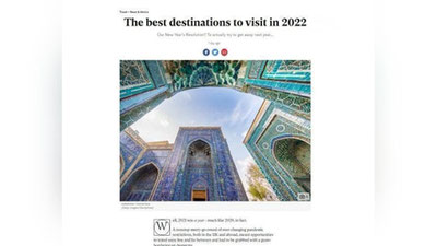 'Buyuk Britaniya OAV 2022 yilda sayohat qilish uchun eng yaxshi joylar ro`yxatiga O`zbekistonni ham kiritdi.'ning rasmi