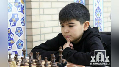 Изрображение 'В Узбекистане 12-летний Хумоюн Бекмуродов стал мастером спорта ФИДЕ'