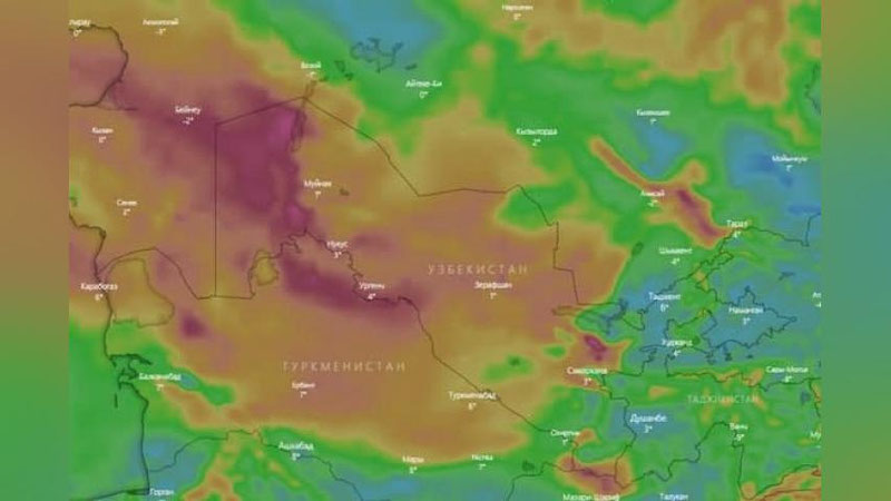 Изрображение 'Узгидромет распространил штормовое предупреждение'