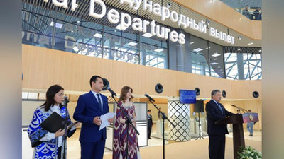 Изрображение 'Торжественно открылся новый терминал международного аэропорта "Самарканд"'