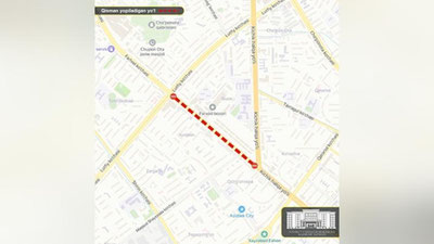 Изрображение 'Участок дороги вдоль Фархадской ярмарки частично закрывается на несколько дней'