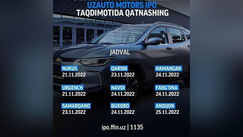 '"UzAuto Motors" aksiyalarini qanday sotib olish va daromad qilish mumkin?'ning rasmi