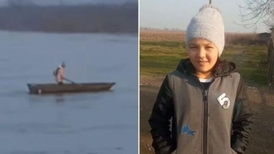 Изрображение 'В Сырдарье девочка переплывает реку, чтобы добраться до школы (видео)'