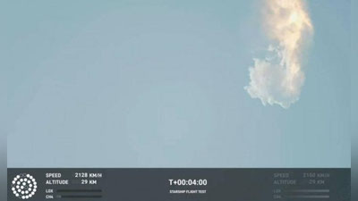Изрображение 'Спустя 3 минуты после запуска ракета Starship взорвалась'