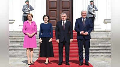 Изрображение 'Президенты Узбекистана и ФРГ рассмотрели вопросы расширения сотрудничества (фото, видео)'