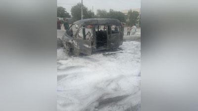 Изрображение 'В Ташкенте на проспекте Бунедкор сгорел "Дамас" (видео)'