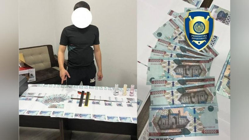 Изрображение 'Житель Ташкента наладил изготовление фальшивых купюр по 200 тысяч сумов'