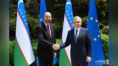 'Shavkat Mirziyoev Cho`lponota shahrida Evropa kengashi Prezidenti Sharl Mishel bilan uchrashdi'ning rasmi