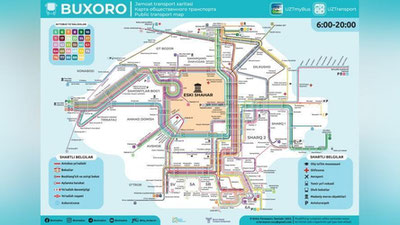 Изрображение 'Представлена карта «Общественного транспорта города Бухары»'