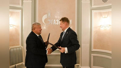 'Gazprom Qirg`iziston bilan gaz sohasida uzoq muddatli hamkorlik qiluvchi memorandumni imzoladi'ning rasmi