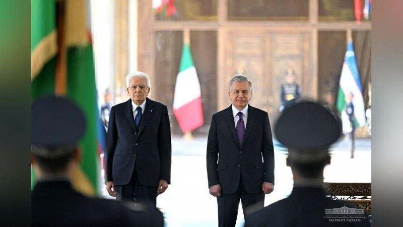 'Italiya Prezidenti Ko`ksaroyda tantanali kutib olindi (foto)'ning rasmi