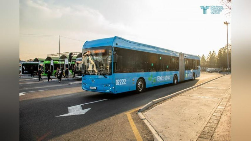 Изрображение 'Электробусы-гармошки начали курсировать на автобусном маршруте №14 в Ташкенте'