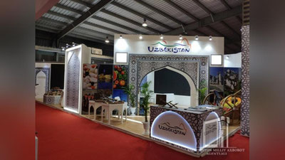 '"Jo`shqin Gujarat" sammiti doirasida O`zbekiston ctendlari namoyish etilmoqda'ning rasmi