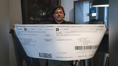 Изрображение 'ИТАЛЬЯНЕЦ ПОЛУЧИЛ СЧЕТ ЗА ЭЛЕКТРИЧЕСТВО НА €65 ТЫСЯЧ'