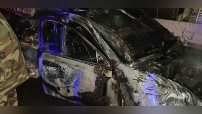 Изрображение 'В Ташкенте после ДТП полностью сгорел автомобиль "Ласетти" (видео)'