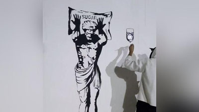 Изрображение 'Ташкентский уличный художник Inkuzart посвятил новую работу сахару (видео)'