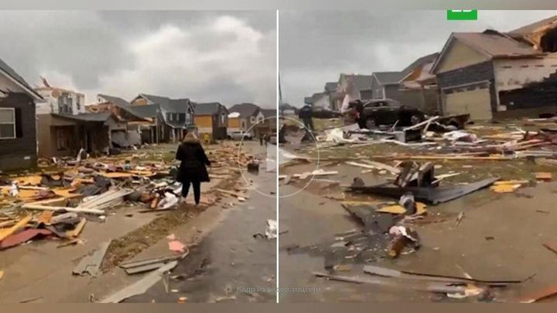 Изрображение 'Смертоносный торнадо и шторм пронесся над американским штатом Теннесси (видео)'