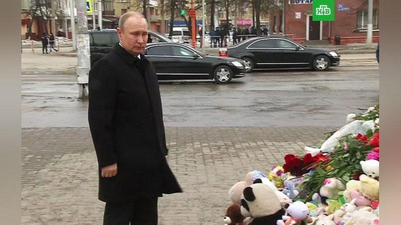 'Vladimir Putin: Kemerovodagi fojia mas`uliyatsizlik, o`lda-jo`lda ish qilish tufayli yuz berdi'ning rasmi
