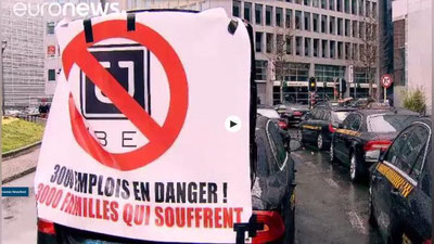 'Такси ҳайдовчилари Брюсселда норозилик намойишларини ўтказишди (видео)'ning rasmi