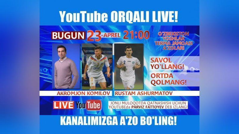 'Ёшлар терма жамоасининг чемпион футболчиларига саволингиз борми?'ning rasmi