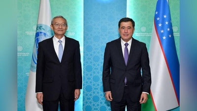 Изрображение 'Владимир Норов провел встречу с Генсеком ШОС Чжан Мином'