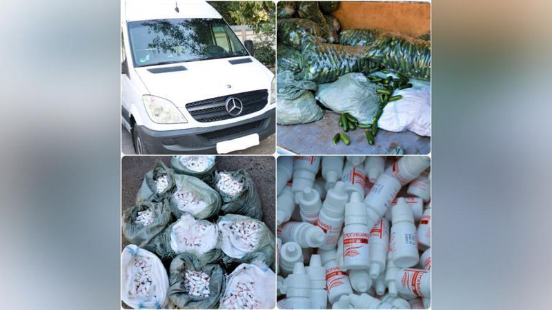 Изрображение 'В Бектемирском районе под мешками с огурцами нашли крупную партию "Тропикамида"'
