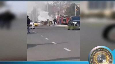 'Farg`onada “Moskvich” avtomashinasida yong`in yuzaga keldi'ning rasmi