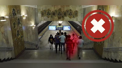 Изрображение 'В метро рекомендуют правостороннее движение пассажиров (видео)'