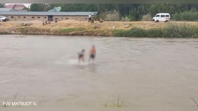 Изрображение 'Двух юных рыбаков спасли из реки под Ташкентом (видео)'