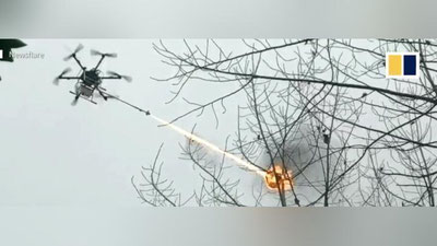 Изрображение 'В Китае уничтожают гнезда агрессивных ос с помощью дрона-огнемета (видео)'