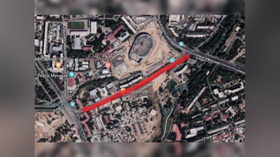 Изрображение 'ИЗ-ЗА СТРОИТЕЛЬСТВА "ХУМО АРЕНЫ" В ТАШКЕНТЕ ЗАКРЫЛИ УЧАСТОК ДОРОГИ'