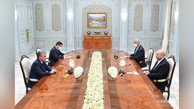 Изрображение 'Президент Узбекистана принял председателя парламента Ирана'