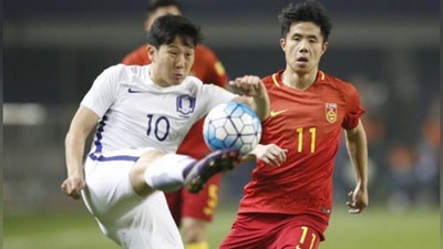 'JCh saralashidagi raqiblar: Xitoy terma jamoasi Janubiy Koreyani mag`lubiyatga uchratdi 'ning rasmi