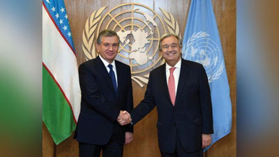 Изрображение 'ГЛАВА УЗБЕКИСТАНА И ГЕНСЕК ООН ПРОВЕЛИ ВСТРЕЧУ В НЬЮ-ЙОРКЕ'