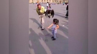 'Burgut  qizchaning boshini changallab oldi (Video) 'ning rasmi