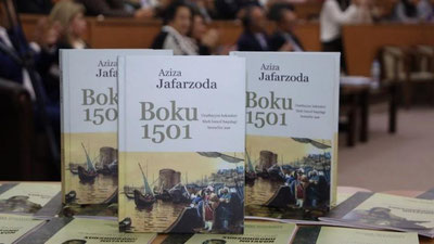 'Toshkentda Ozarbayjon yozuvchisi Aziza Jafarzodaning o`zbek tilida nashr etilgan "Boku 1501" tarixiy romanining taqdimoti bo`lib o`tdi'ning rasmi