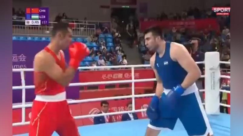 '"Xanchjou-2022": Bahodir Jalolov xitoylik bokschini 1-raunddayoq nokaut bilan mag`lubiyatga uchratib, final yo`llanmasini qo`lga kiritdi (video)'ning rasmi