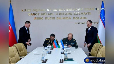 'Ўзбекистон ва Озарбайжон мудофаа вазирлари ҳарбий ҳамкорлик бўйича меморандум имзолади'ning rasmi