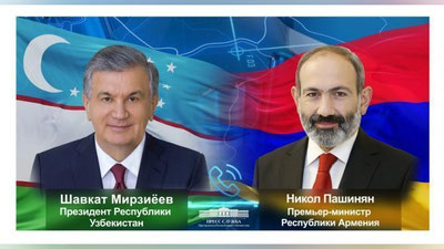 Изрображение 'Премьер-министр Армении поздравил по телефону лидера Узбекистана с предстоящим национальным праздником'