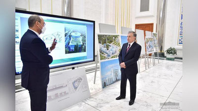 'Prezident Shavkat Mirziyoev qurilish sohasiga oid loyihalar taqdimoti bilan tanishdi'ning rasmi