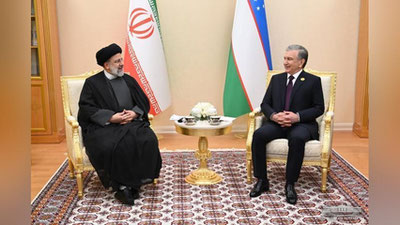 Изрображение 'Президенты Узбекистана и Ирана провели встречу в Ашхабаде'