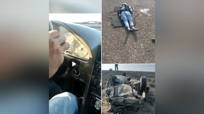 Изрображение 'В Кыргызстане пассажир разогнавшегося "Мерседеса" снял на видео собственную гибель'